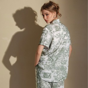 Pigiama Estivo Primaverile in Cotone per <span class=keywords><strong>Donna</strong></span>, Set Traspirante e Morbido con Maniche Corte, Personalizzabile all'Ingrosso - Product Image 2