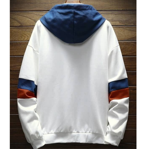 Sudadera de lana impermeable de manga larga con estampado de niño personalizado Sudadera con capucha para hombre con estampado de rayas laterales patrón sólido - Product Image 4