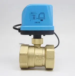 מיניאטורי חשמלי מפעיל הכדור valve dn 25 pn 16 mpa עם פליז כדור שסתום חלקי 2 בקרת עבור מיזוג אוויר מים חימום