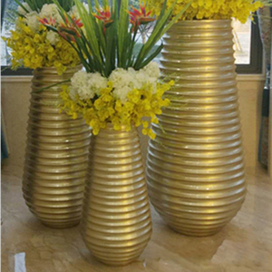 Macetas de Flores de Acero Inoxidable Dorado con Acabado Espejo, Florero para Decoración de Hoteles de Lujo, Macetero Moderno de Gran Tamaño - Product Image 4