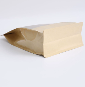 Food Grade Brown Kraft Paper Eight Sides Sealing <b>Packaging</b> <b>Bags</b> Flat Bottom Coffee <b>Bag</b> Coffee <b>Bags</b> in Stocks - Product Image 1