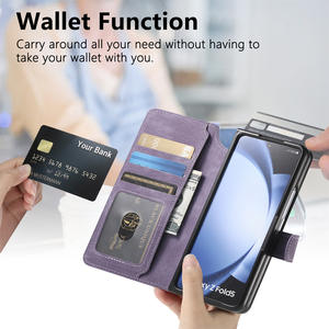 Funda de libro magnética de cuero PU <span class=keywords><strong>2</strong></span> <span class=keywords><strong>en</strong></span> <span class=keywords><strong>1</strong></span> desmontable para <span class=keywords><strong>Samsung</strong></span> para <span class=keywords><strong>Galaxy</strong></span> Z Fold 7/6/5 funda con tapa y ranura para tarjeta extraíble - Product Image 2