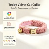 Collier pour chat en velours doux, réglable et personnalisé, avec clochette, pour chatons, pour un confort quotidien en intérieur