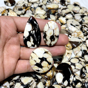 Wholesale Natural Peanut Wood Jasper Cabochon Loose Gemstone Mix Shape Jasper Cabs Ring Pendant Necklace Silver Jewelry Making - Product Image 1