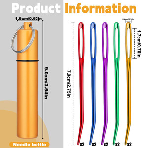 10 Agujas de Tejer de Ojo Grande, Accesorios de Ganchillo, Agujas de Aluminio para Tejer y Reparar Tapices - Product Image 4