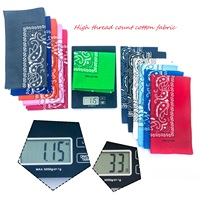 Bandanas en coton à haute densité de fils, motif cachemire, double face, doux et respirant, grand foulard carré pour hommes et femmes, idéal pour l'extérieur et le style cowboy.