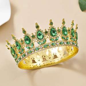 Colorato Barocco della sposa diadema corona reale della regina corona del ballo di fine anno da sposa diadema per matrimonio - Product Image 3