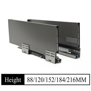 Ultra Thin Metal Slim <strong>Drawer</strong> <strong>Box</strong> Soft Closing <strong>Drawer</strong> System <strong>Slide</strong> <strong>Rail</strong> for Kitchen Cabinet - Product Image 2