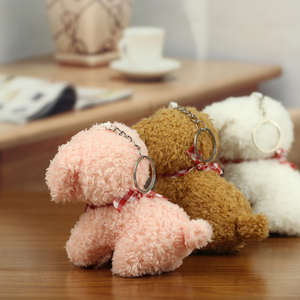 Grosir mainan boneka liontin anak anjing lucu Teddy anjing kustom gantungan kunci boneka hewan untuk hadiah promosi - Product Image 6