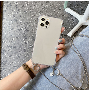 Collar de cordón cruzado personalizado, pulsera de cuero, funda de teléfono con cadena para iphone 13, 11, 12 Pro, Max, XR, X, XS, <span class=keywords><strong>7</strong></span>, 8 plus - Product Image 6