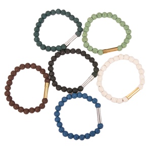 Elastic Natural Stone Semi-precious Stone <b>Beaded</b> <b>Bracelet</b> Stainless Steel Tube Hidden Secret Message <b>Bracelet</b> - Product Image 1