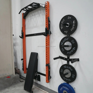 Equipo de <span class=keywords><strong>Fitness</strong></span> para Gimnasio en Casa <span class=keywords><strong>Rack</strong></span> Plegable de Pared Soporte para Sentadillas de Montaje Mural con Barra Multiaagarre - Product Image 6