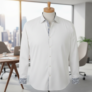 Básico blanco camisa de los hombres - Product Image 3