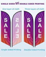 Promotion de publicité extérieure personnalisée de 2m, 3m, 4m, 5m Drapeaux en plumes résistants au vent et aux UV