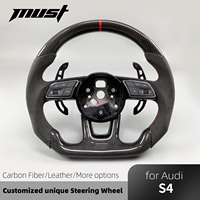 Volant en fibre de carbone personnalisé pour Audi Sedan Série A3 A4 A5 S3 S4 S5 RS3 RS4 RS5 D-shape Sport Design avec Paddel Shifter