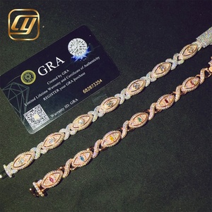 Pulsera de Plata de Ley 925 con Moissanita de 15 mm, Certificada por GRA, Estilo Hip Hop, Tipo Cadena Cubana, Pasa Prueba de Diamantes - Product Image 4