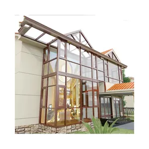Grote Aluminium Frame Smeedijzeren Tuinhuisje Prima Glas Serre Serre Serre Solarium 4 Seizoen Dak Voor Hotel En Tuin Gebruik