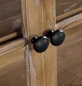 Armario lateral de almacenamiento para sala de estar y comedor, puerta de vidrio de madera maciza, estilo campestre simple, moderno y francés - Product Image 5