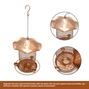 Novo jardim ao ar livre Metal pássaro alimentador esquilo-prova Lotus folha Design colibri água alimentador pendurado tipo encaixotado comida - Product Image 2
