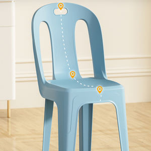 Silla Ergonómica de Plástico Grueso - Silla Apilable <span class=keywords><strong>para</strong></span> Oficina en Casa <span class=keywords><strong>para</strong></span> Niños, Estudio y Ocio <span class=keywords><strong>para</strong></span> Adultos, Juego de Sillas con Respaldo Resistente - Product Image 5