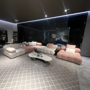 Sofá Modular Combinable <span class=keywords><strong>Mica</strong></span> Chameleon Chenille, Estilo Italiano de Lujo, Cuero Genuino, Espuma de Alta Densidad, Alta Gama - Product Image 4