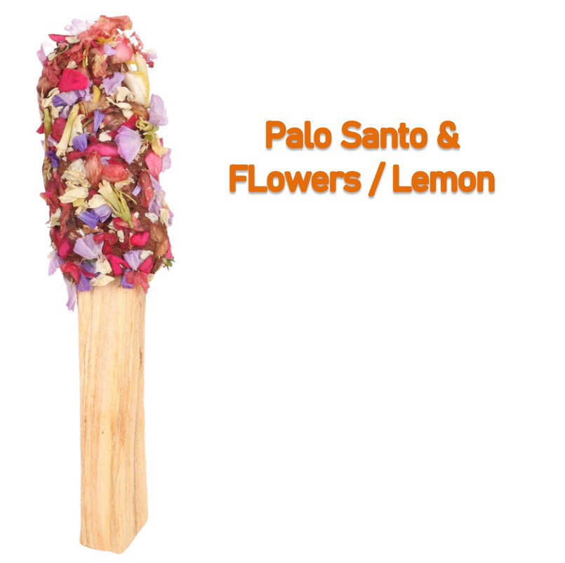 Barrita de aromaterapia de madera sagrada marrón con flores y frutas, 8-14g
