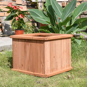 Vente flash - Jardinières carrées en bois de style classique, revêtement poudré, boîte <span class=keywords><strong>à</strong></span> fleurs en bois massif, taille personnalisée, multicolores - Product Image 1