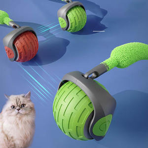 Tipo C pluma interactiva hecha suave TPR <span class=keywords><strong>PC</strong></span> silicona plástico eléctrico juguete rodante para Gatos Perros automático inteligente gato bola juguete - Product Image 1