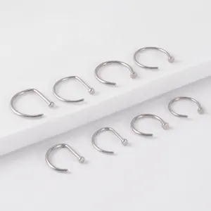 Cheap Piercing Jewelry ASTM F136 Titanium C D Nostril Stud Gold Nose Ring