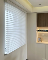 Store horizontal semi-occultant intégré JUNPAI Shangrila, filtrant la lumière, anti-UV, écologique, de luxe, à larges lames, pour fenêtre française