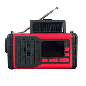 วิทยุพกพา AM FM ดิจิตอล พร้อมพลังงานแสงอาทิตย์ ชาร์จด้วยมือหมุน USB หน้าจอ LCD นาฬิกาปลุก ไฟฉาย สำหรับตั้งแคมป์กลางแจ้ง - Product Image 4