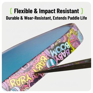 Ruban de protection de bord de <span class=keywords><strong>raquette</strong></span> de pickleball avec motifs graffiti personnalisés, ajustement parfait pour les bords incurvés, sans plis, <span class=keywords><strong>film</strong></span> de protection de <span class=keywords><strong>raquette</strong></span> - Product Image 4