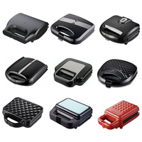Gaufrier électrique multifonction 750W OEM Système de verrouillage de contrôle automatique de la température de surface antiadhésive pour usage domestique