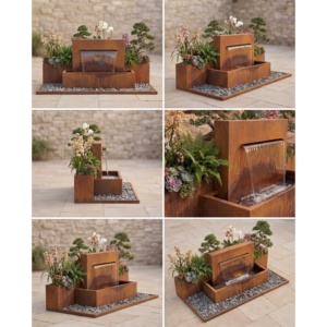 Cascada de Jardín de Acero Corten de 220 x 20 cm con Acabado de Pátina Oxidada, Elemento Decorativo para Exteriores - Product Image 3