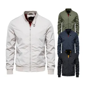 Varsity Jacket Blank All Colors Men's Custom Logo Mesh Lining Ribbed Cuff Leisure Business Jackets