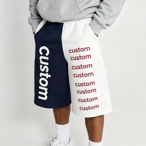 Custom Logo Men's Mid Waist Elastic Bermuda <b>Shorts</b> Cotton Casual Sweat <b>Shorts</b> Patchwork Style for Summer - Product Image 3