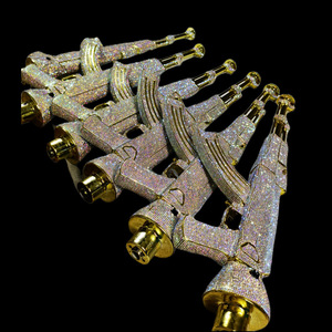 <span class=keywords><strong>Prix</strong></span> d'usine de luxe grande taille diamant rose or Ak47-hookah forme de pistolet shisha shesha sisha ensemble de fumer accessoires Ak47 narguilé - Product Image 4