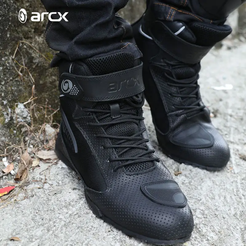 ARCX Sepatu Bot Sepeda Motor Pria, Aksesori Kasual Bernafas Pelindung Anti Selip