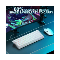 Teclado para Juegos Aula Win60 He con Activación Ajustable, Baja Latencia, 61 Teclas, USB C, Teclas PBT para Jugadores de Esports