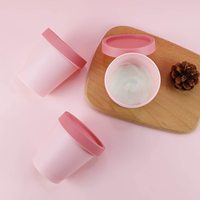 Pots cosmétiques roses Pot de gommage en plastique à large bouche 100ml 200ml Pots cosmétiques en plastique vides avec couvercles en dôme