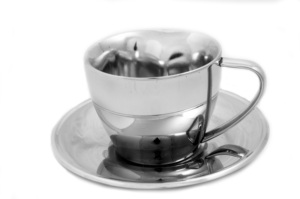 Isolati Tazza di Caffè <span class=keywords><strong>con</strong></span> Piattino In Acciaio Inox a Forma di <span class=keywords><strong>Cuore</strong></span> A Doppia Parete Tazza di Caffè Espresso - Product Image 2