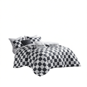 Juego de Edredón Moderno a Cuadros, 4 Piezas, Tamaño Queen/Full, Ropa de Cama Geométrica, Accesorio Decorativo para el Hogar, Uso en Todas las Estaciones - Product Image 1
