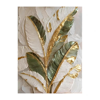 Décoration Murale 3D Toile Artisanale Nature Morte Cadre Aluminium Doré Revêtement Fait Main Peinture à l'Huile Minimaliste Décoration Murale Minimaliste