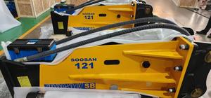 Brise-roche hydraulique SOOSAN SB121, type silencieux, accessoire pour excavatrice, marteau de démolition de roche avec burin de 155 mm et boîte à outils. - Product Image 2