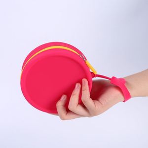 Minimalist Round Silicone Zipper Pouch | Unisex Travel Storage <b>Bag</b> for Coins, Earbuds & Small Cosmetics - Product Image 2