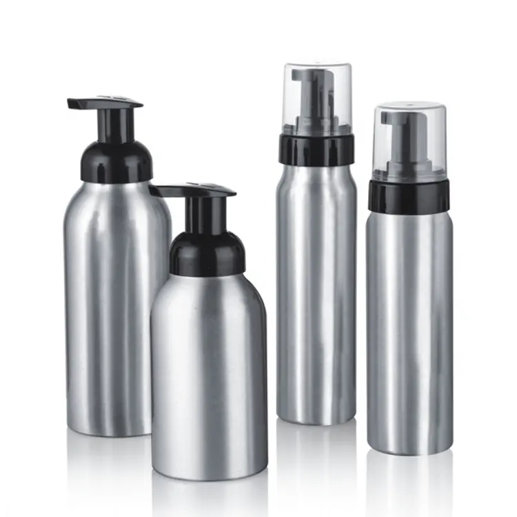 Hot selling aluminum bottle cosmetic skin care packaging cleanser Mousse foam hand soap foam pump bottle