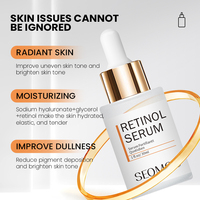 Sérum pour le visage anti-rides hydratant et éclaircissant à l'acide hyaluronique et au rétinol, marque privée SEOMOU