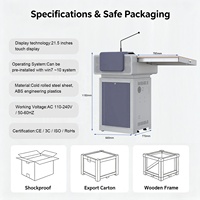 Podio Digital S800SN con Certificación CE y CCC, Pantalla Táctil Inteligente de 21.5 Pulgadas, Podio Inteligente de Metal con Micrófono, Multimedia para Aula
