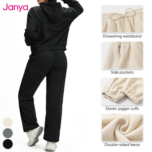 Ensemble de survêtement de jogging doux de haute qualité personnalisé Janya, deux pièces, entraînement, molleton, survêtement pour femmes, jogging, ensemble de <span class=keywords><strong>fitness</strong></span> pour la salle de sport - Product Image 4