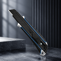 Cutter utilitaire robuste rétractable avec coque en alliage d'aluminium, verrou coulissant et poignée antidérapante pour entrepôt, coupe précise